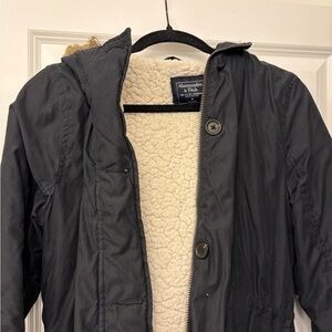Abercrombie & Fitch - Black Sherpa Lined Parka